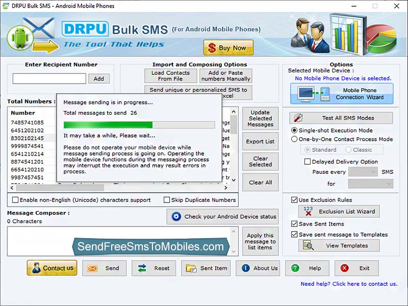 Android SMS Messaging Program screenshot